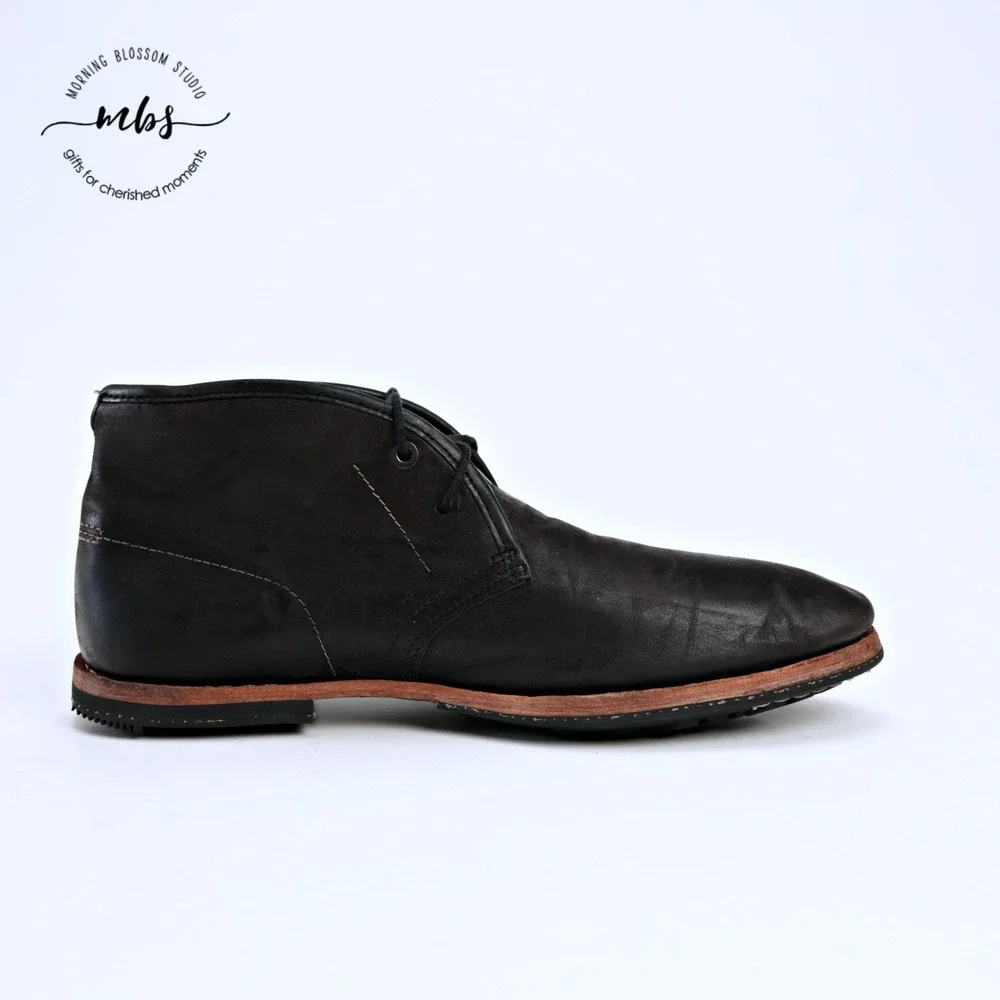 Timberland Boot Company Wodehouse Leather Raw Welt Chukka Boots Black Men 9